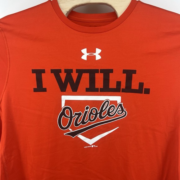Under Armour Baltimore Orioles Long Sleeve T Shirt Loose Fit Mens XL MLB I Will - Picture 2 of 4